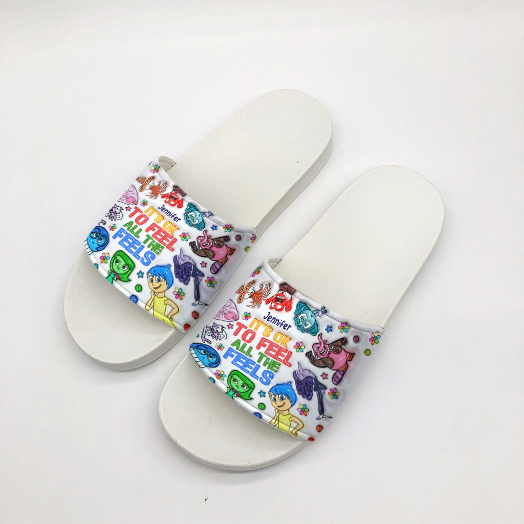 Personalized Slide Sandals Custom Name Gift for Mom Birthday Slide Sandals GradoCreations