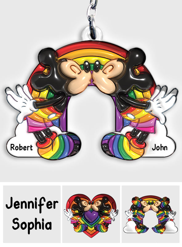 Personalized LGBT Support Keychain Custom Names for Couples Keychain GradoCreations