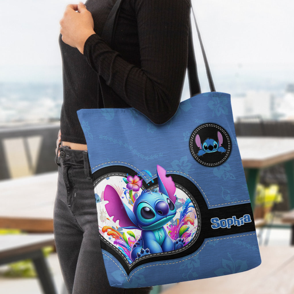 Personalized Blue Ohana Tote Bag Custom Name Gift for Mom Tote Bag GradoCreations