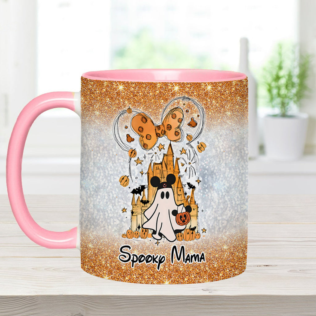 Personalized Spooky Mama Halloween Accent Mug Gift for Mom Accent Mug GradoCreations
