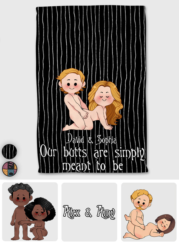 Personalized Couple Towel Our Butts Are Simply Meant to Be Gift for Valentine's Day Towel GradoCreations