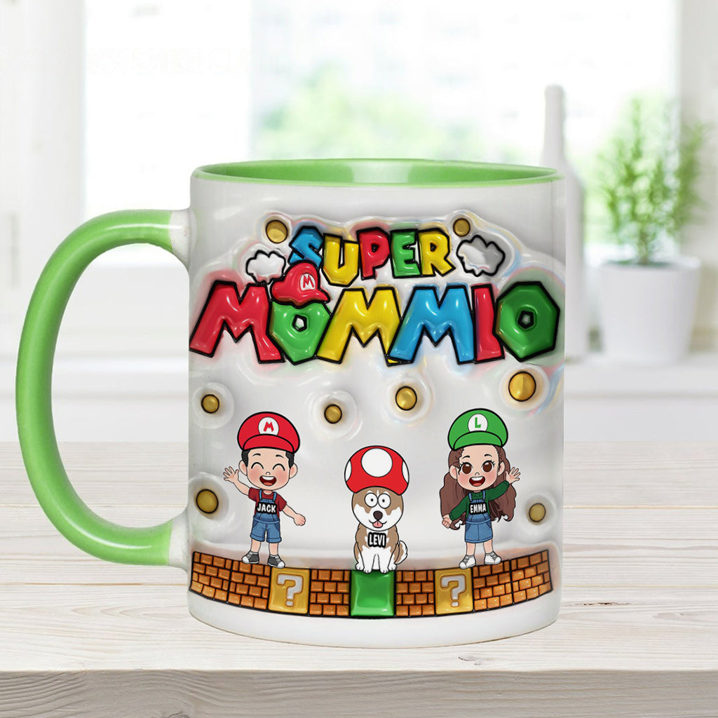Personalized Super Mommy Accent Mug Custom Name Gift for Mom Accent Mug GradoCreations
