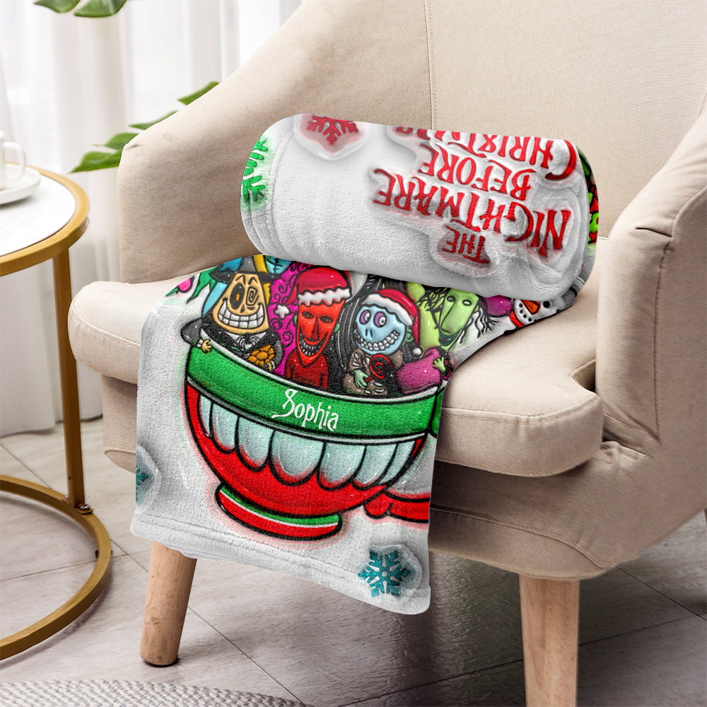 Personalized Nightmare Before Christmas Blanket Gift for Kids Blanket GradoCreations