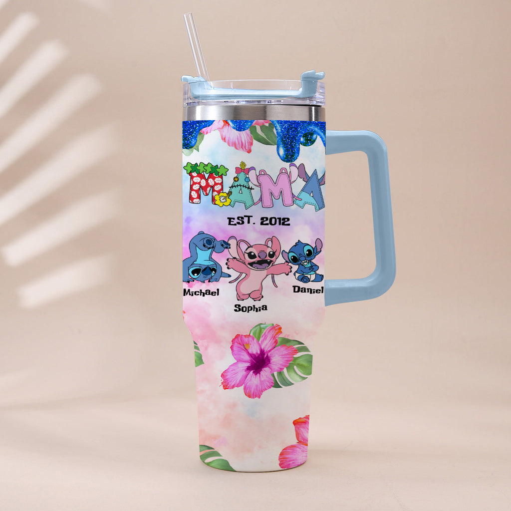Personalized Ohana Tumbler with Handle Custom Name Gift for Mom Tumbler With Handle GradoCreations