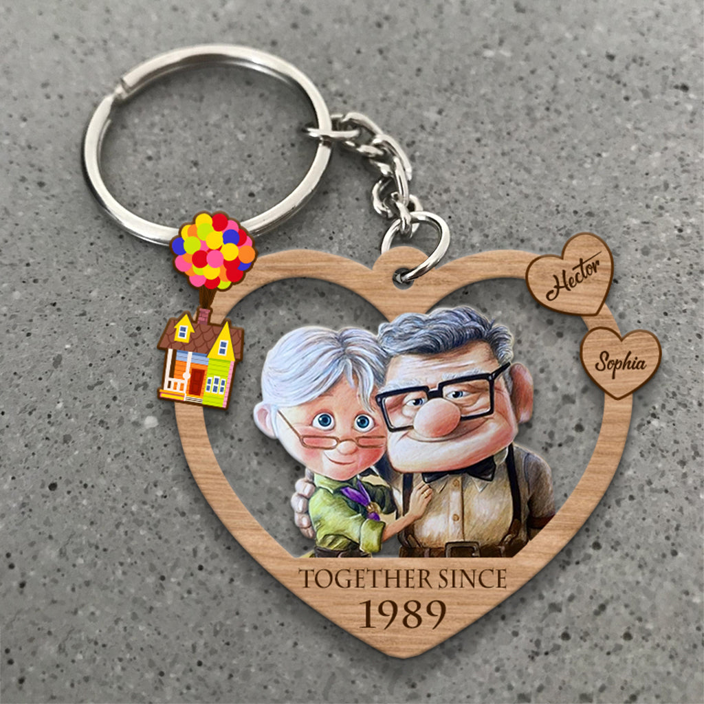 Personalized Couple Keychain Together Since Custom Name Gift Keychain GradoCreations