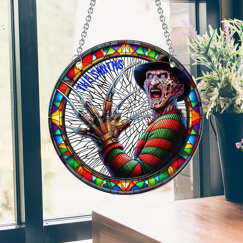 Personalized Halloween Suncatcher Ornament Unique Gift Decoration Window Hanging Suncatcher Ornament GradoCreations