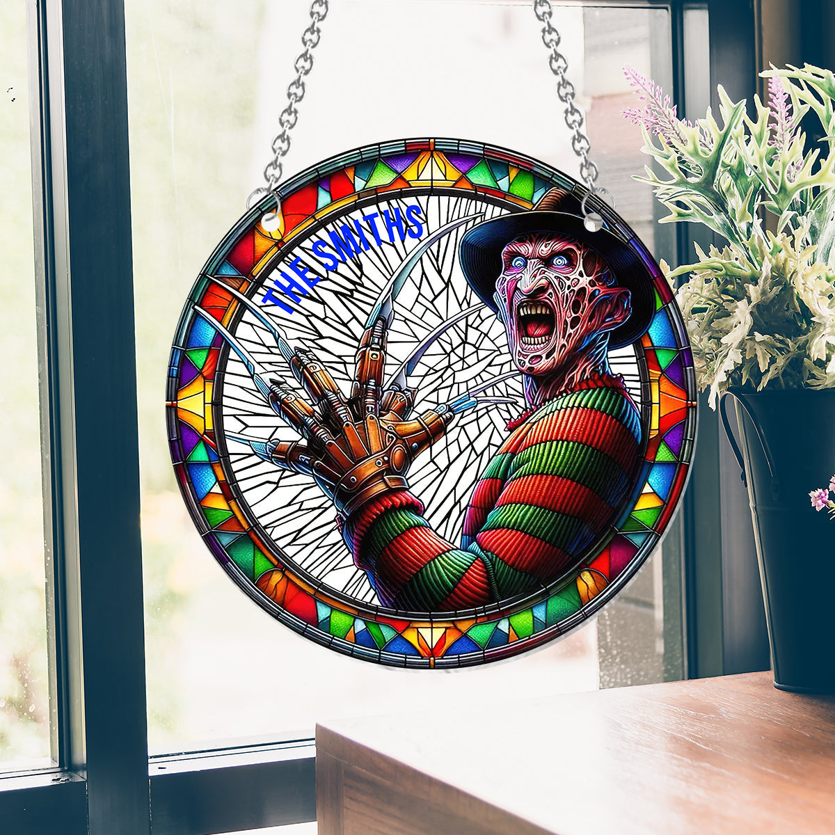 Personalized Halloween Suncatcher Ornament Unique Gift Decoration Window Hanging Suncatcher Ornament GradoCreations