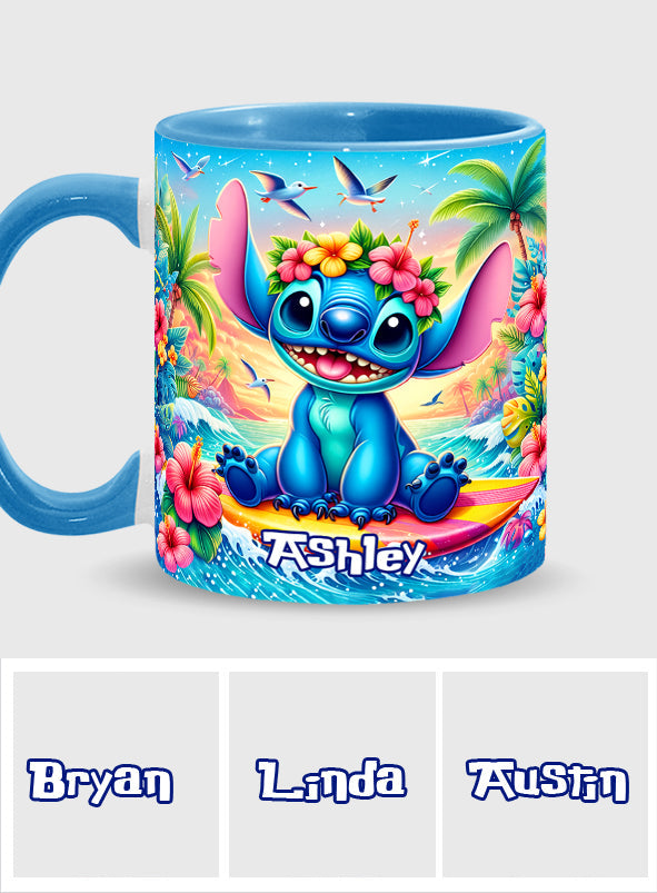 Personalized Ohana Accent Mug Custom Name Tropical Gift Accent Mug GradoCreations