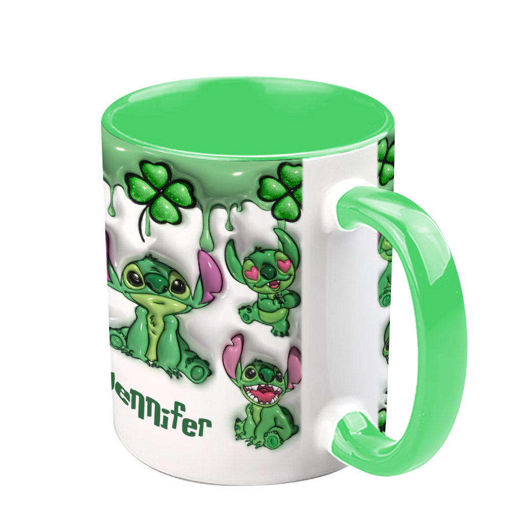 Personalized Lucky Shamrock Accent Mug Custom Name Gift Accent Mug GradoCreations