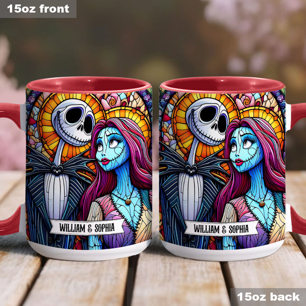 Personalized Jack and Sally Accent Mug Custom Couples Gift Accent Mug GradoCreations