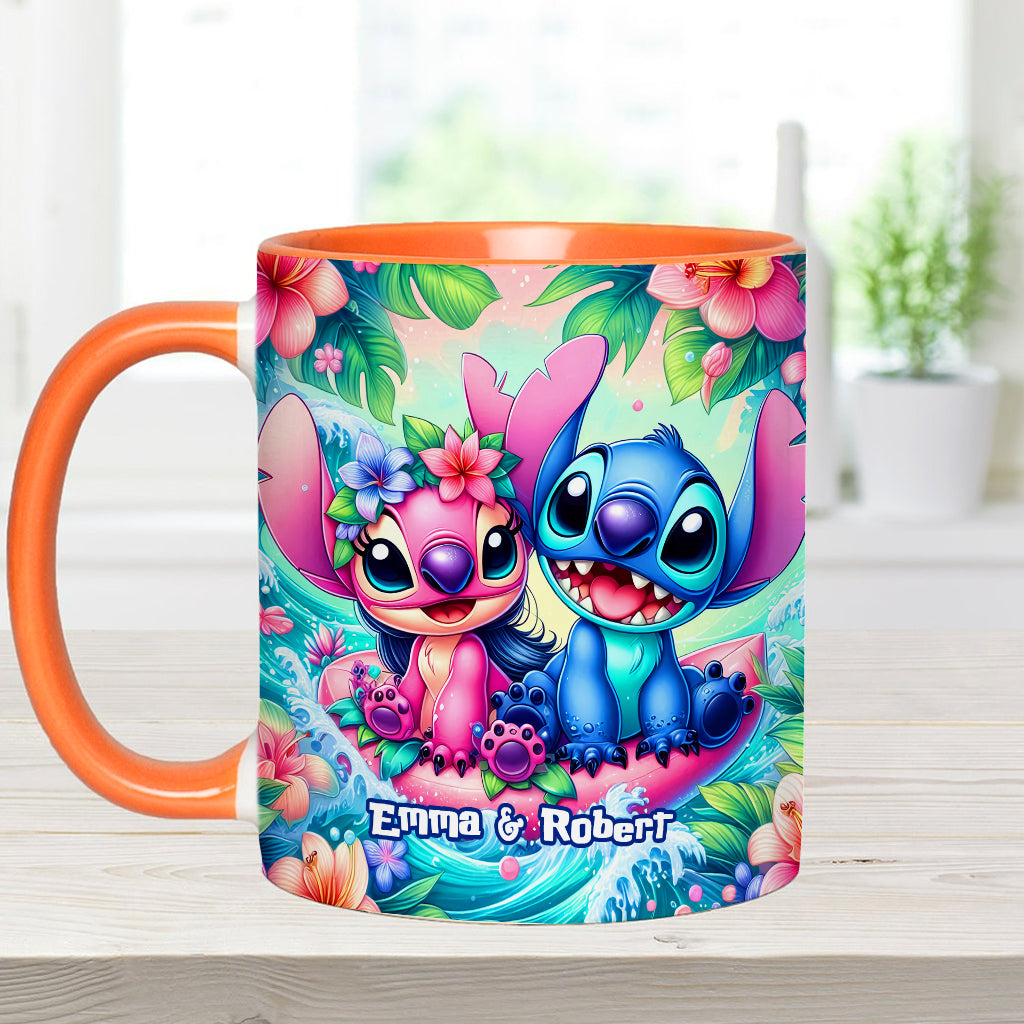 Personalized Ohana Accent Mug Custom Name Gift for Couple Accent Mug GradoCreations