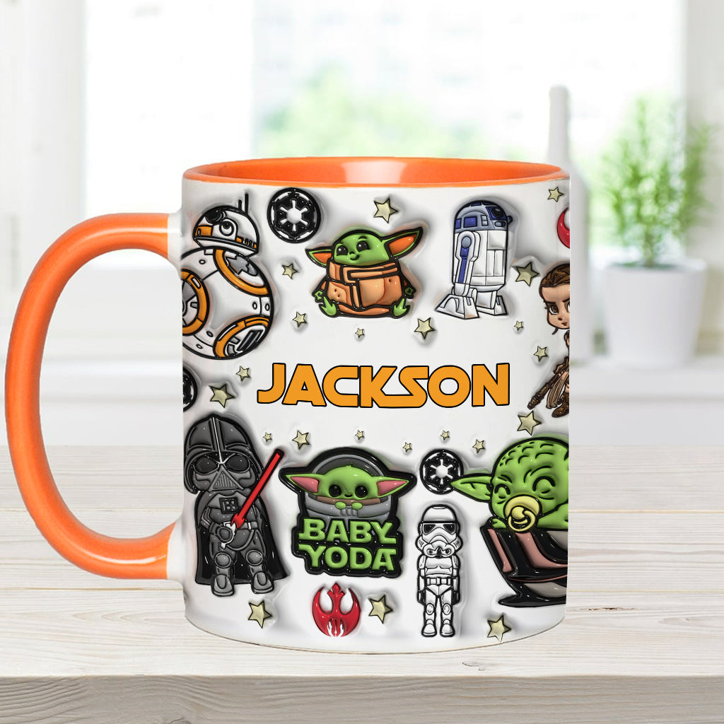 Personalized The Force Accent Mug Custom Name Gift for Star Wars Fans Accent Mug GradoCreations