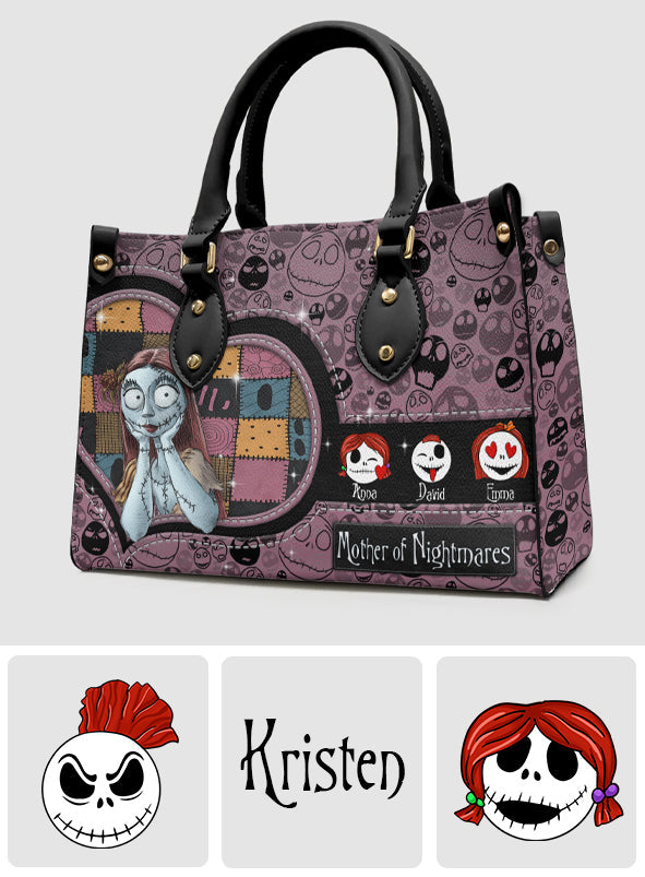 Personalized Nightmare Leather Handbag Custom Name Gift for Mom Leather Handbag GradoCreations