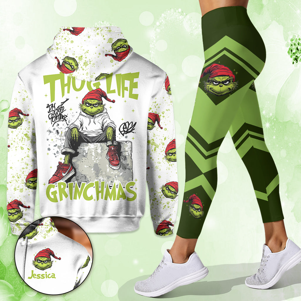 Personalized Grinch Hoodie & Leggings Set Custom Name Gift for Christmas Hoodie & Leggings GradoCreations