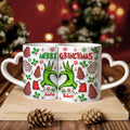 Personalized Couple Matching Heart Handle Mugs Christmas Gift Matching Heart Handle Mug GradoCreations