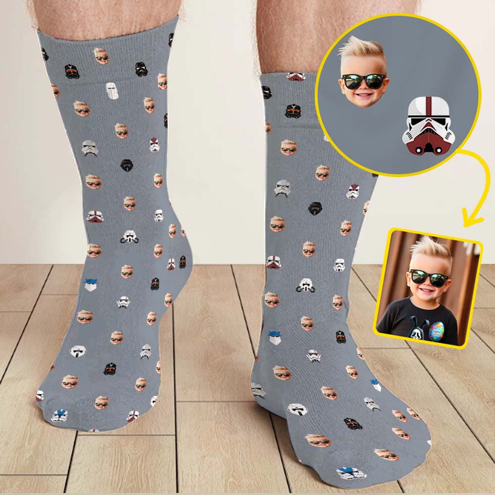 Personalized Dad Socks with Custom Photos for Father's Day Gift Socks GradoCreations