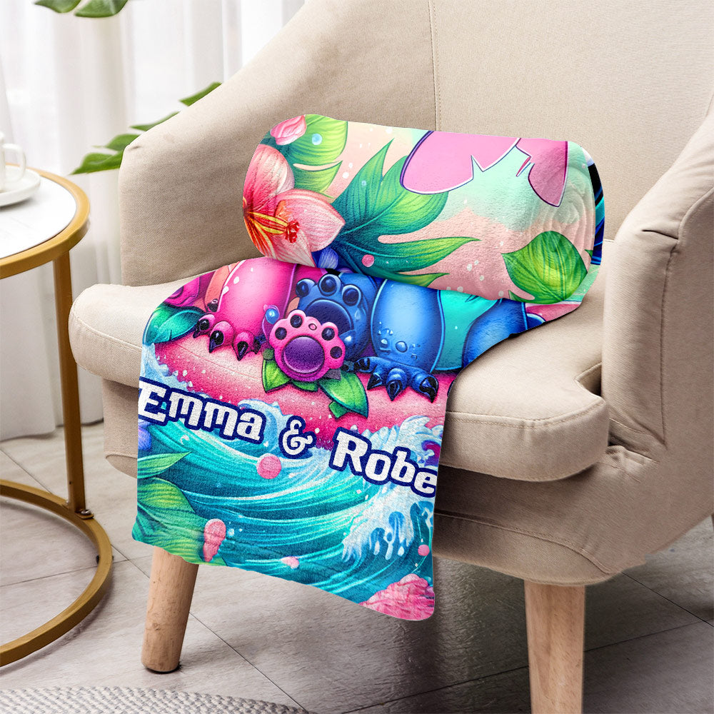 Personalized Ohana Blanket Custom Name Gift for Couples Blanket GradoCreations