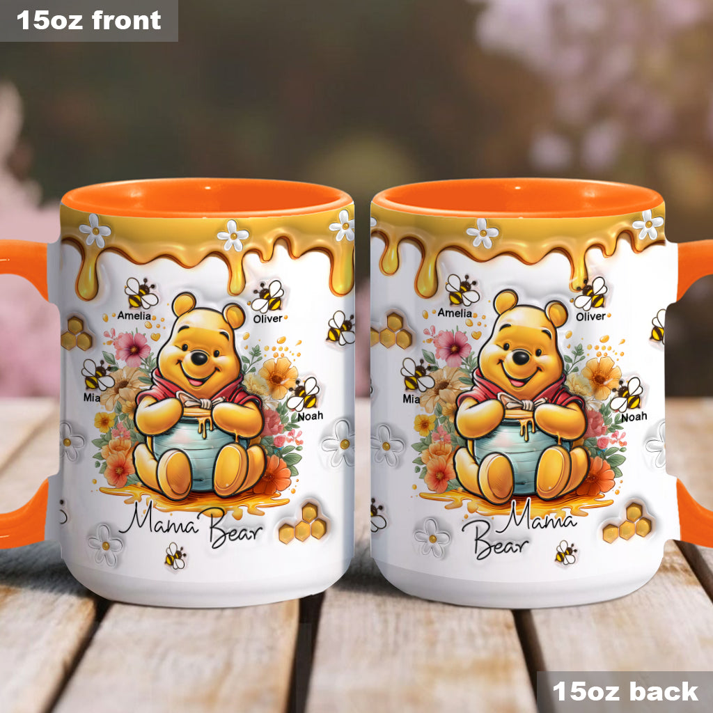 Personalized Mama Bear Accent Mug Custom Name Gift for Mom Accent Mug GradoCreations