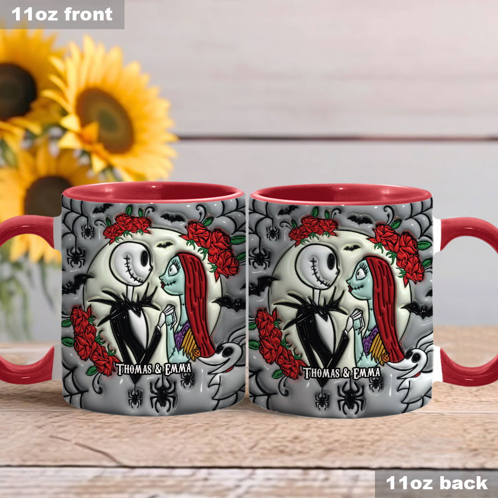 Personalized Nightmare Accent Mug for Couples | Custom Name Gift Accent Mug GradoCreations