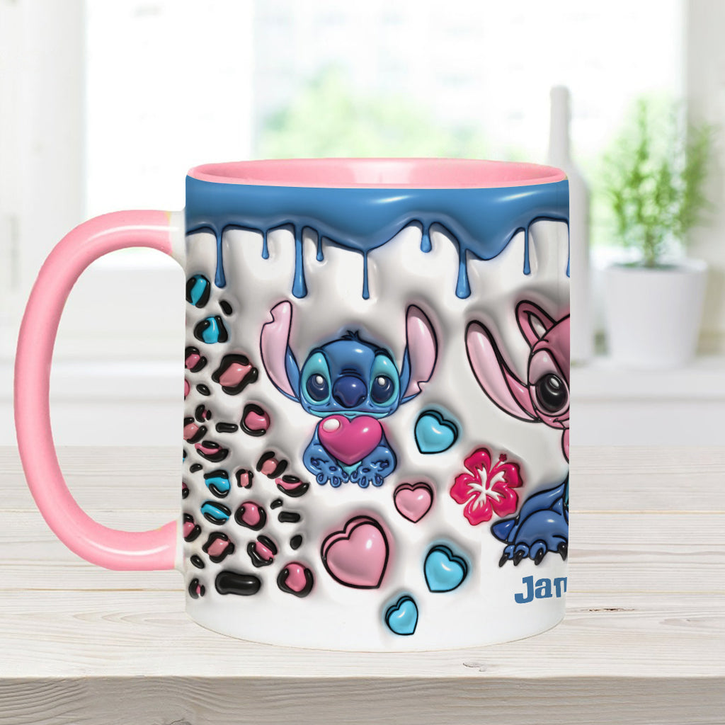 Personalized Ohana Accent Mug Custom Name Gift for Couples Accent Mug GradoCreations