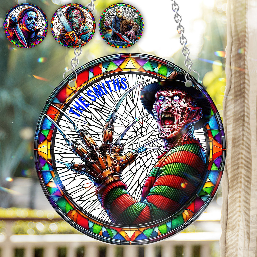 Personalized Halloween Suncatcher Ornament Unique Gift Decoration Window Hanging Suncatcher Ornament GradoCreations