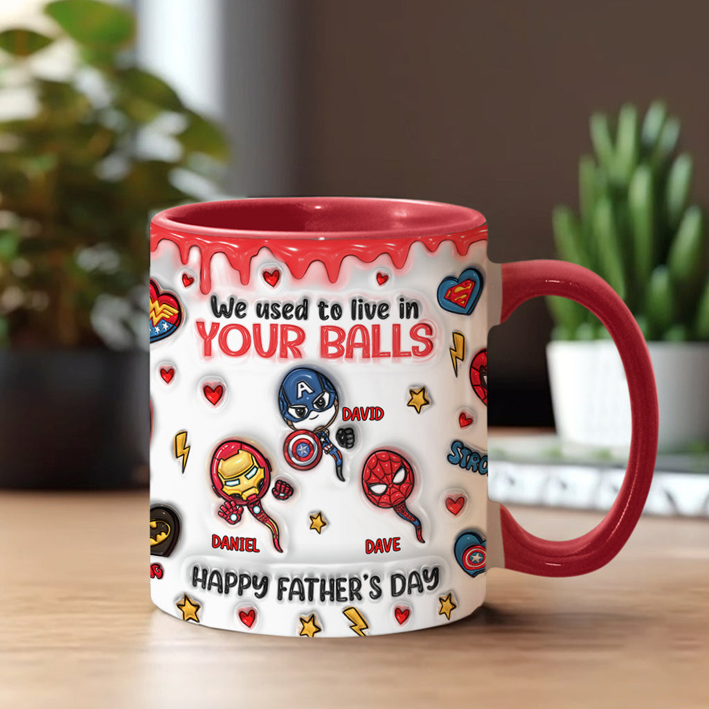 Personalized Superhero Accent Mug Custom Name Gift for Dad Accent Mug GradoCreations