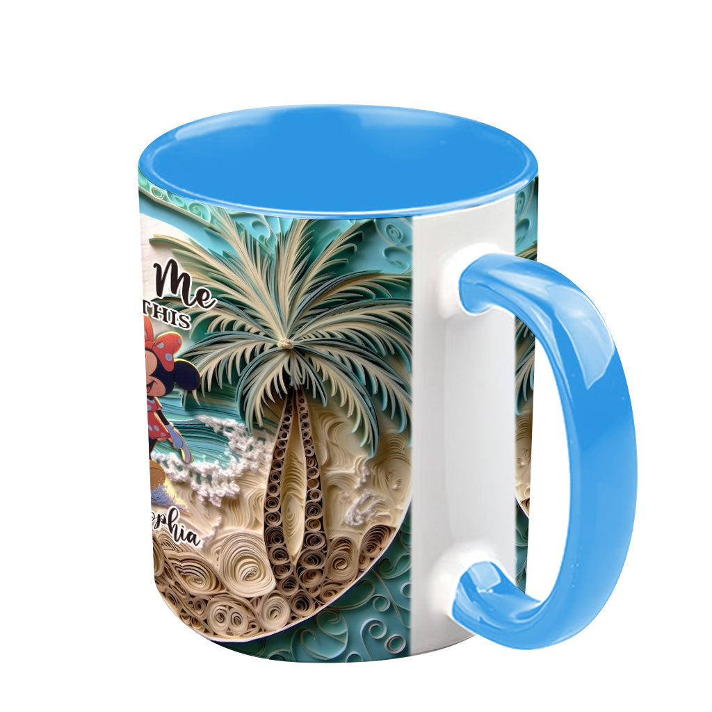 Personalized Couple Beach Scene Accent Mug Custom Names Gift Accent Mug GradoCreations