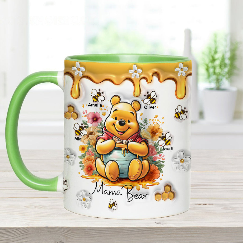 Personalized Mama Bear Accent Mug Custom Name Gift for Mom Accent Mug GradoCreations