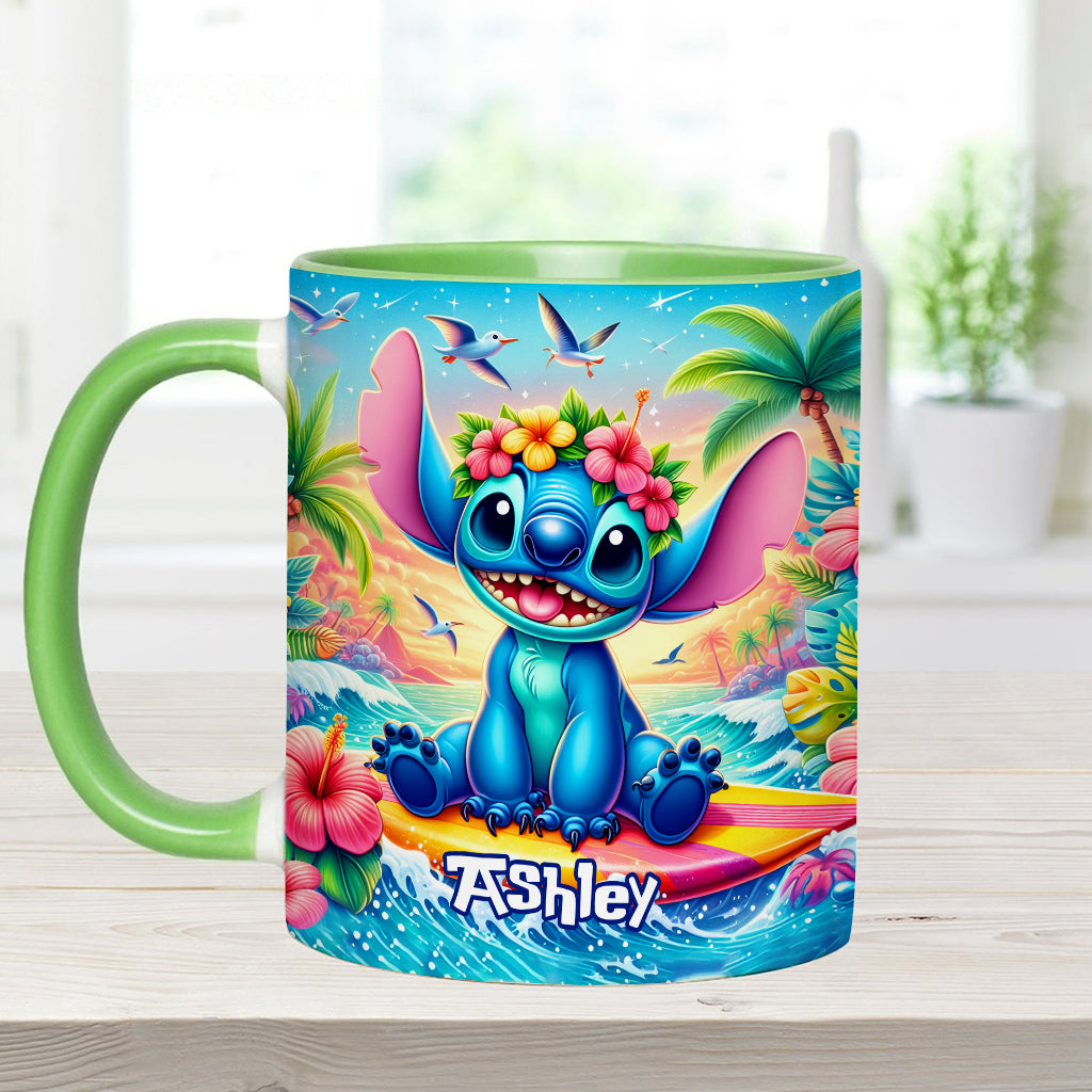 Personalized Ohana Accent Mug Custom Name Tropical Gift Accent Mug GradoCreations