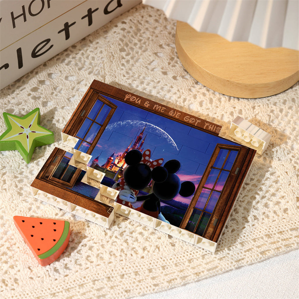 Personalized One-Sided Rectangle Building Brick Blocks for Couples One-sided Rectangle Building Brick Blocks GradoCreations