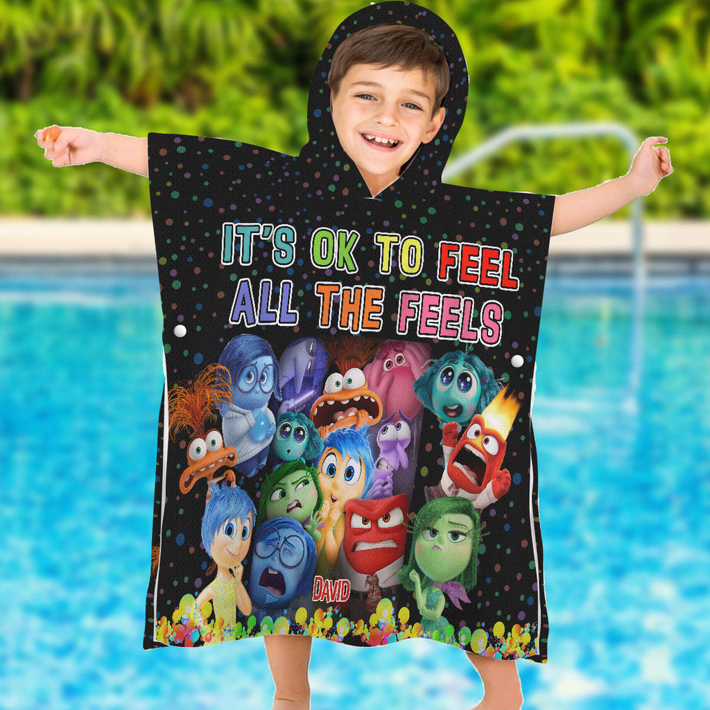 Personalized Kid Hooded Towel Poncho with Name | Unique Gift Kid Hooded Towel Poncho GradoCreations