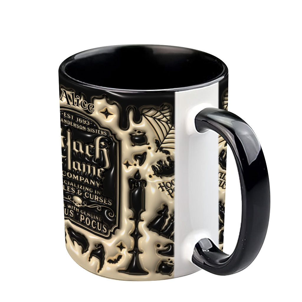 Personalized Black Flame Company Accent Mug Custom Name Halloween Gift Accent Mug GradoCreations