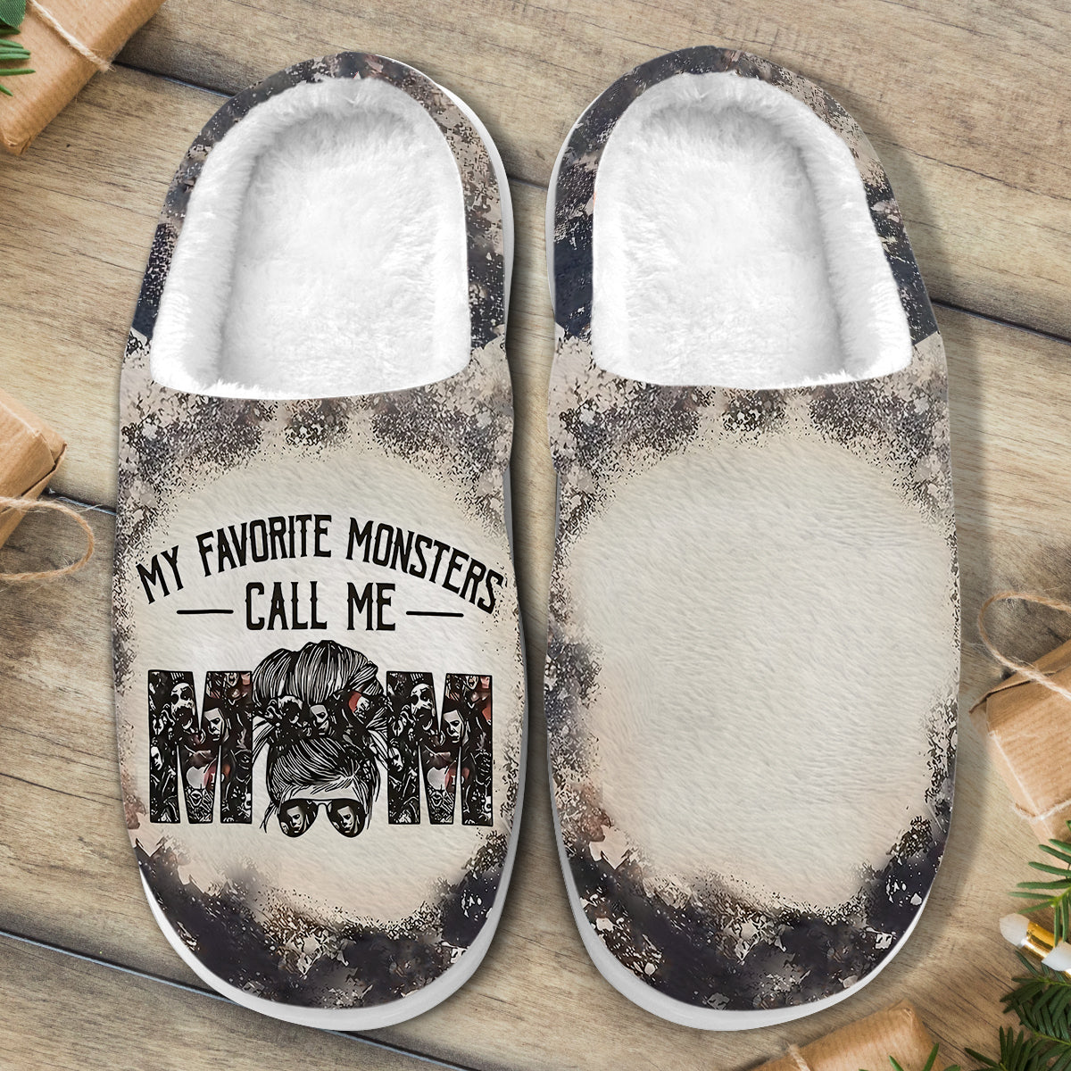 Personalized Mother Slippers My Favorite Monsters Call Me Mom Gift Slippers GradoCreations