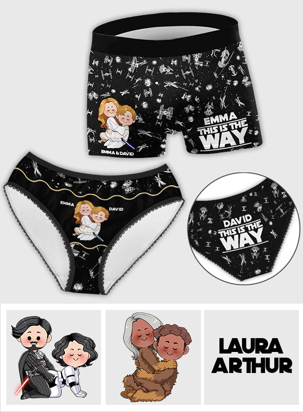 Custom Couples Briefs and Boxer Shorts Personalized Gift for Anniversary Lace Border Women Briefs And Men’s Boxer Briefs GradoCreations