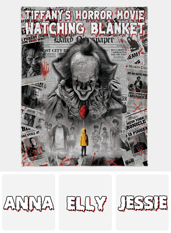Personalized Horror Movie Blanket Custom Design Gift for Halloween Blanket GradoCreations