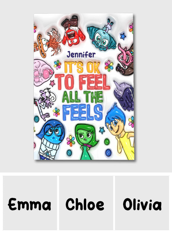 Personalized Canvas Print It's Ok To Feel All The Feels Gift for Kids Canvas And Poster GradoCreations