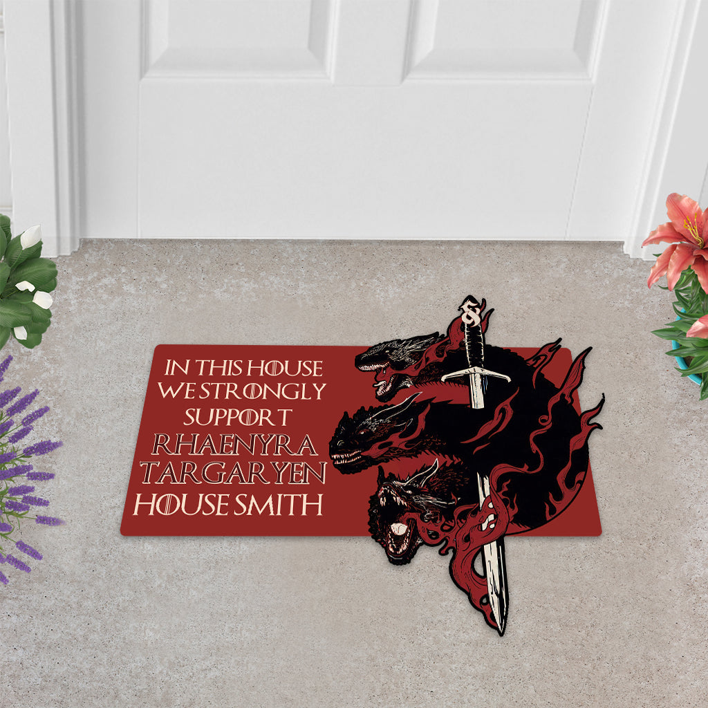 Personalized Thrones Game Shaped Doormat Custom Family Name Gift Shaped Doormat GradoCreations