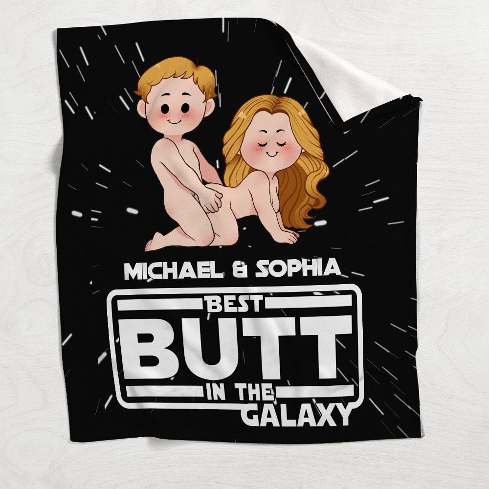 Personalized Best Butt in the Galaxy Blanket for Couples Blanket GradoCreations
