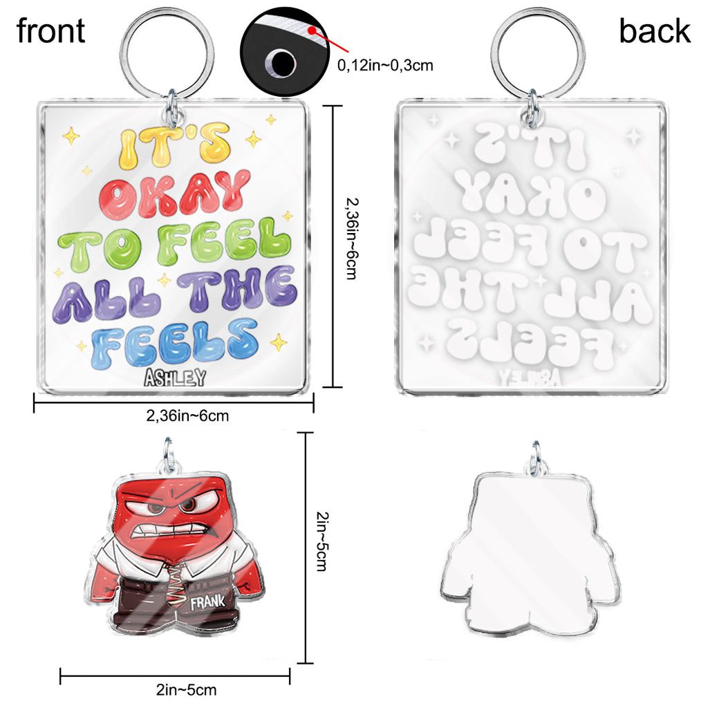 Personalized Acrylic Keychain with Charms for All Occasions Keychain with Charms GradoCreations