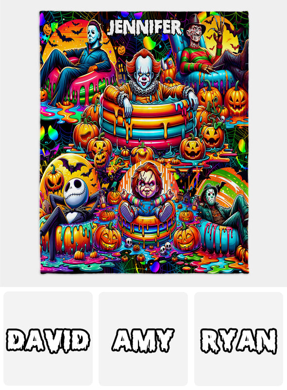 Personalized Halloween Blanket Custom Name Cozy Gift for Friends Blanket GradoCreations