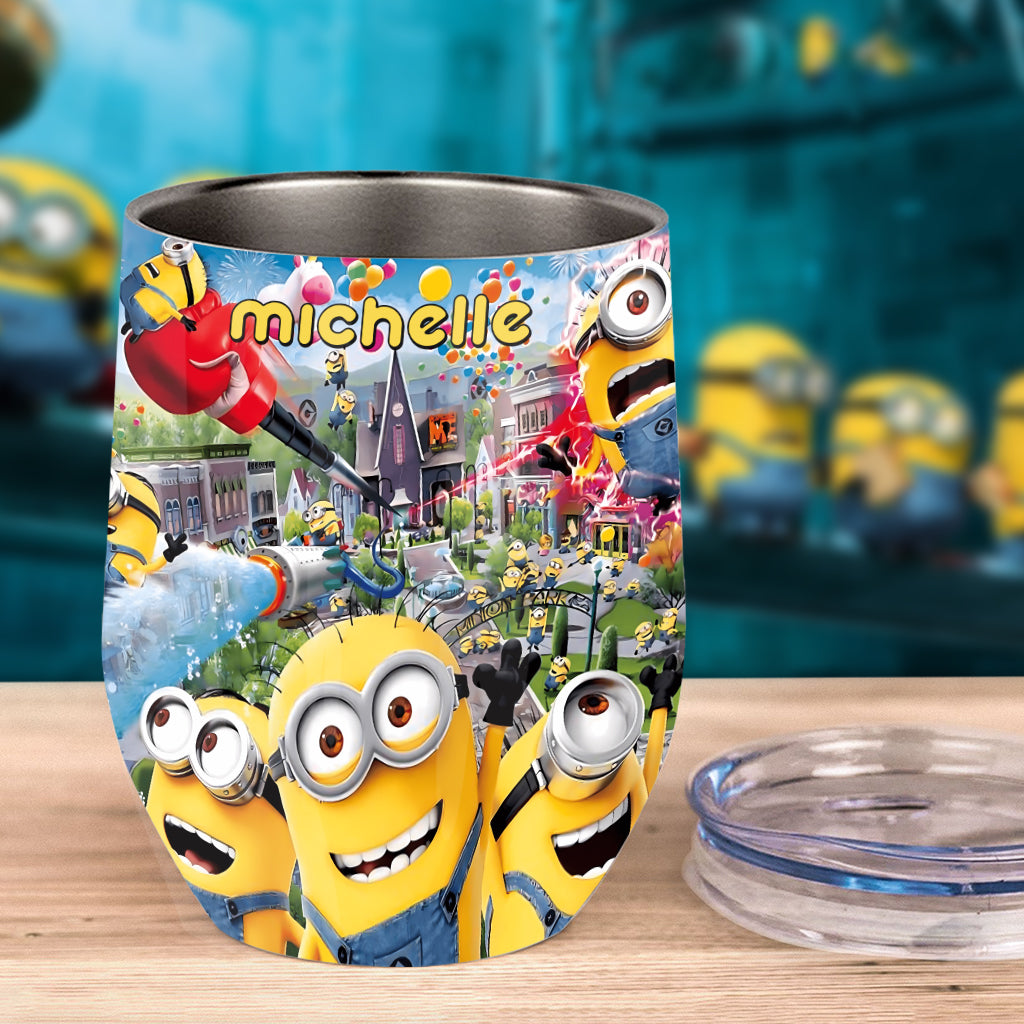 Personalized Minions Wine Tumbler Custom Name Gift Idea Wine Tumbler GradoCreations