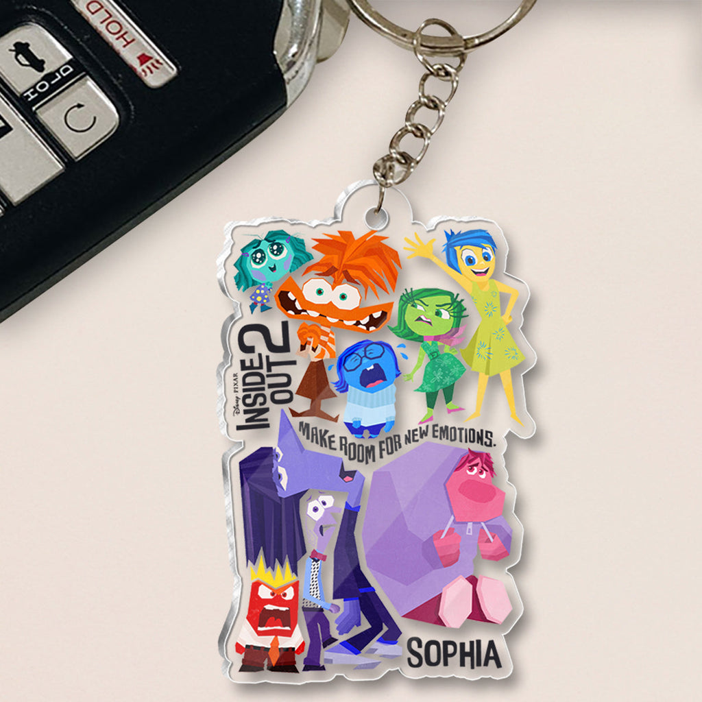 Personalized Acrylic Keychain Custom Name Inside Out Design Gift One-sided Custom Shaped Keychain GradoCreations