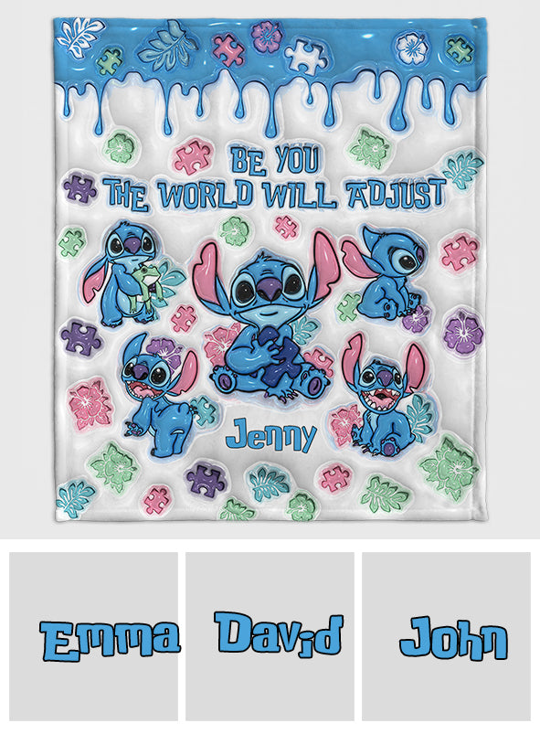 Personalized Autism Awareness Plush Blanket Custom Name Gift Blanket GradoCreations