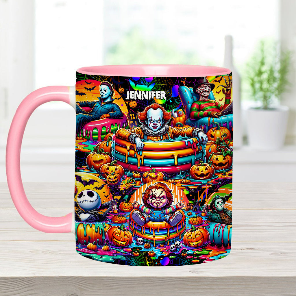 Personalized Halloween Accent Mug Custom Name Unique Gift Accent Mug GradoCreations