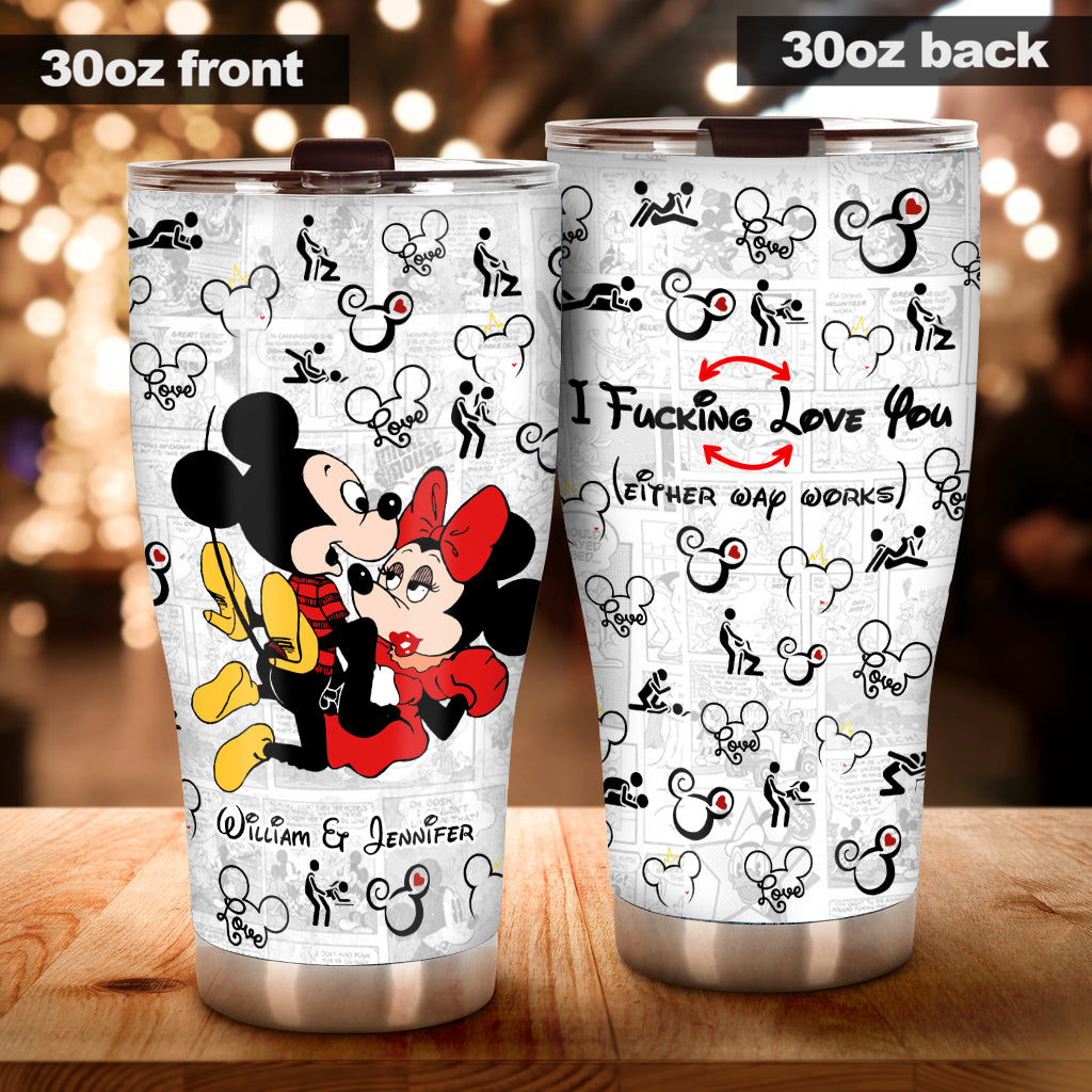 Personalized I Love You Mouse Couple Tumbler Custom Name Gift Tumbler GradoCreations
