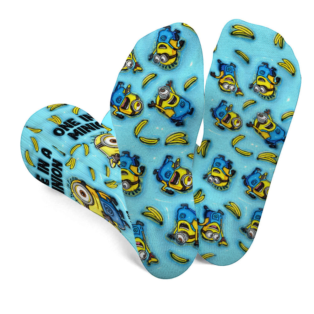 Personalized Minion Socks Custom Name Fun Gift for Kids Socks GradoCreations