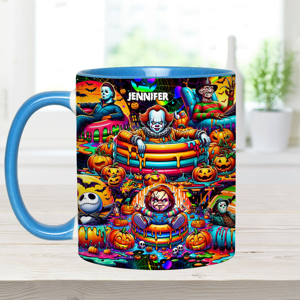 Personalized Halloween Accent Mug Custom Name Unique Gift Accent Mug GradoCreations