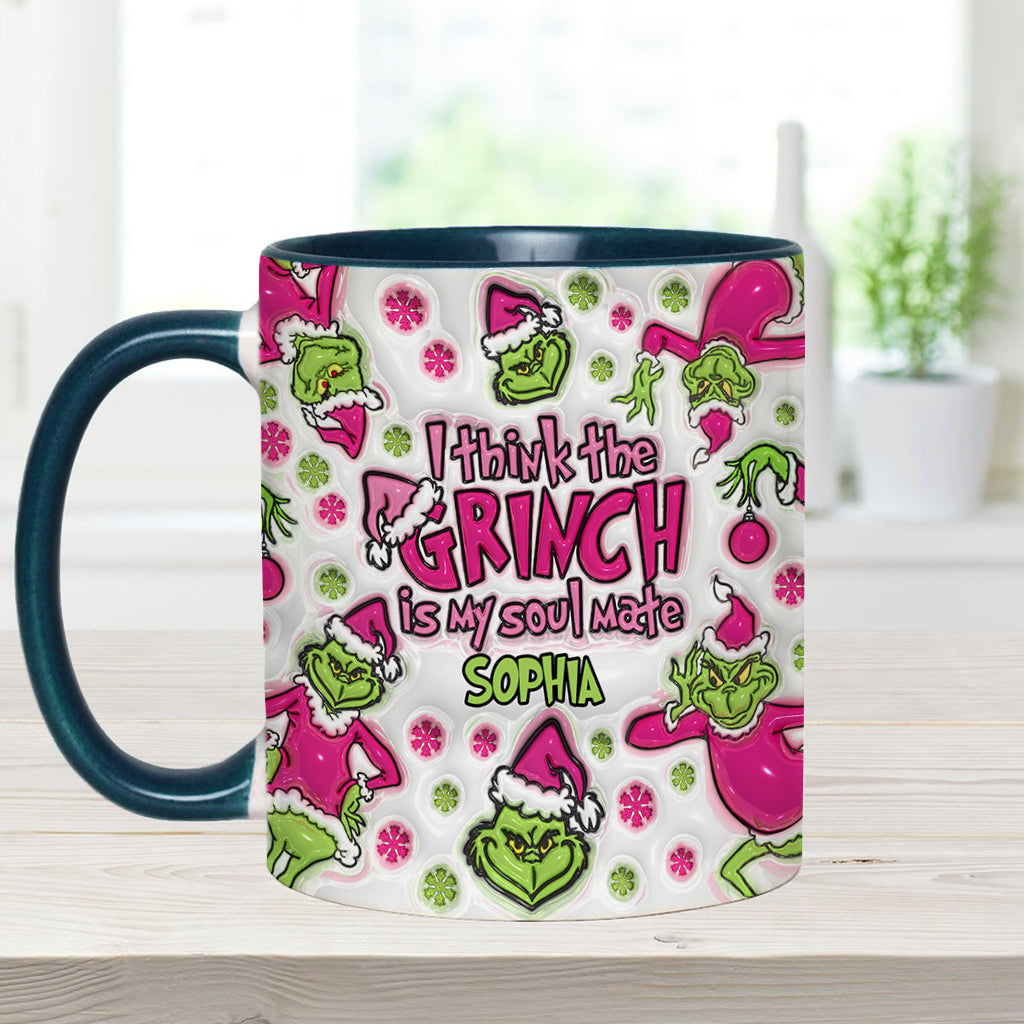 Personalized Grinch Accent Mug Custom Name Christmas Gift Accent Mug GradoCreations