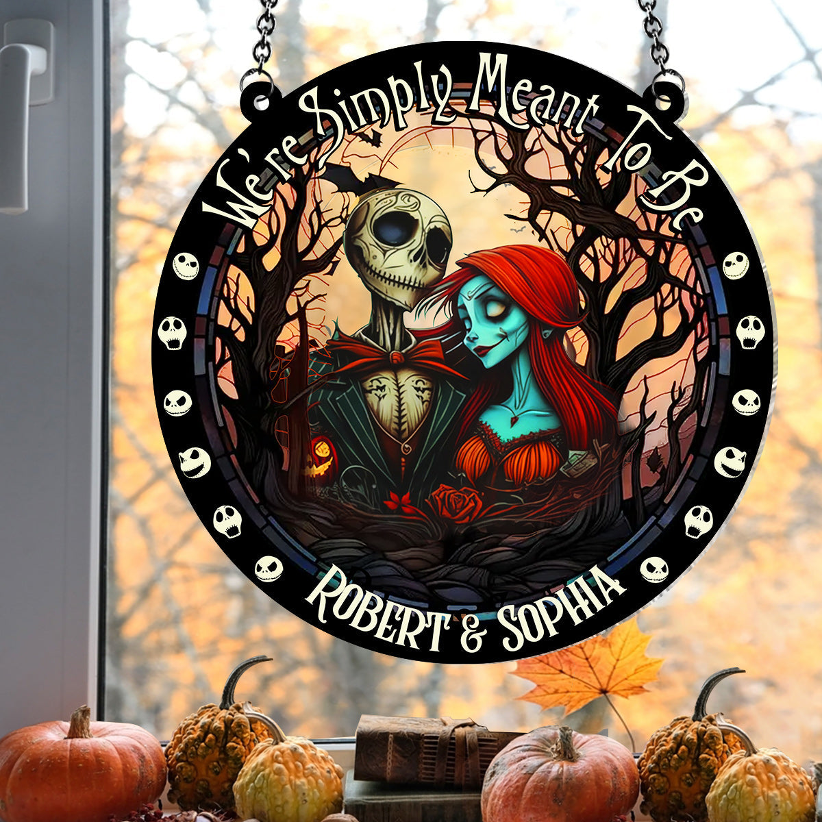 Personalized Nightmare Suncatcher Ornament Unique Gift for Couples Window Hanging Suncatcher Ornament GradoCreations