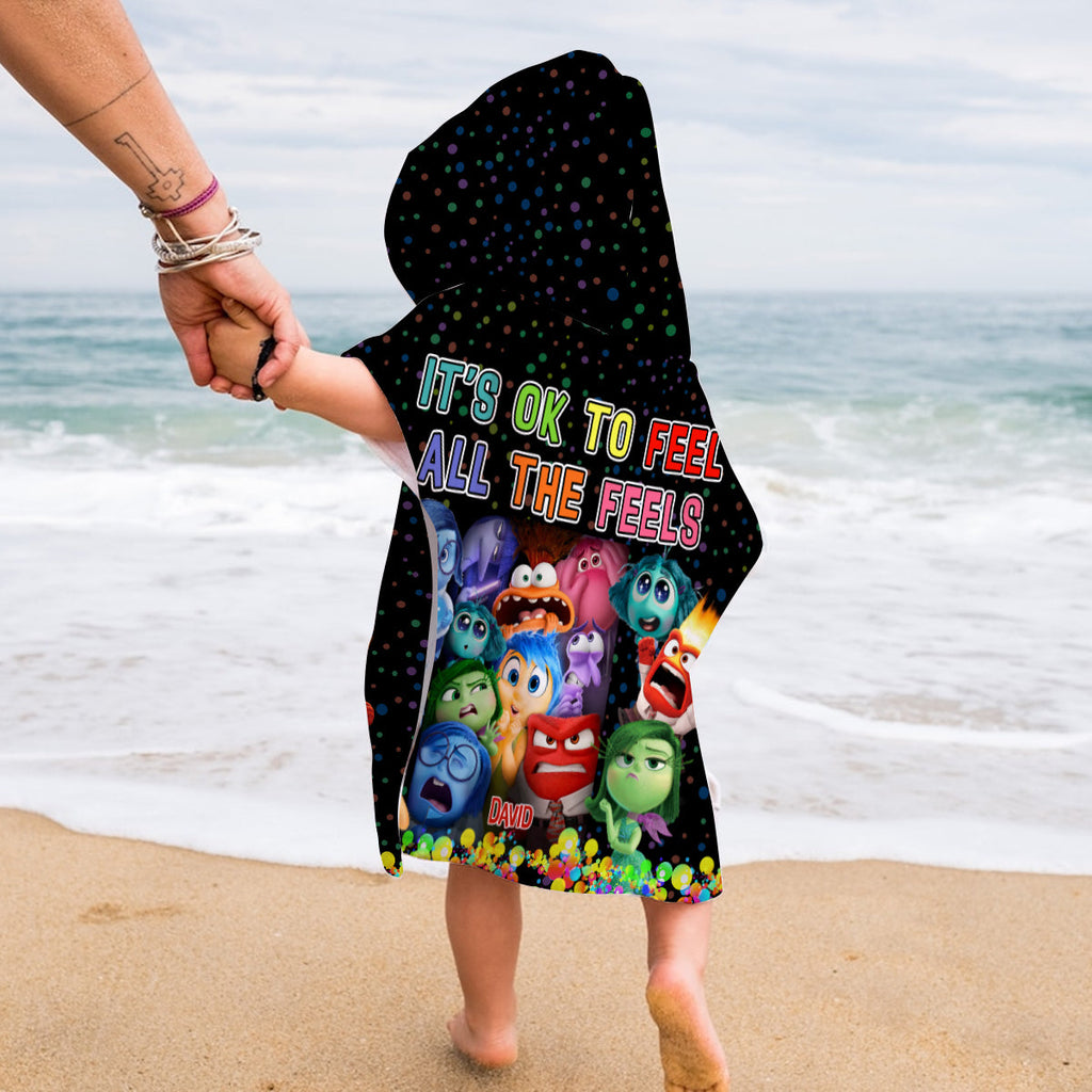 Personalized Kid Hooded Towel Poncho with Name | Unique Gift Kid Hooded Towel Poncho GradoCreations